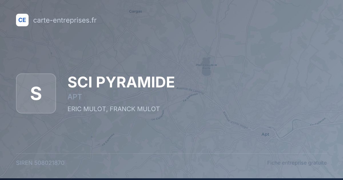 SCI PYRAMIDE — 508021870 — fiche entreprise