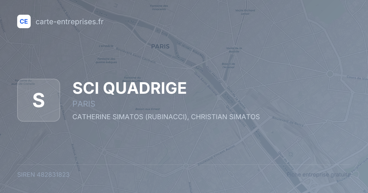 SCI QUADRIGE — 482831823 — fiche entreprise