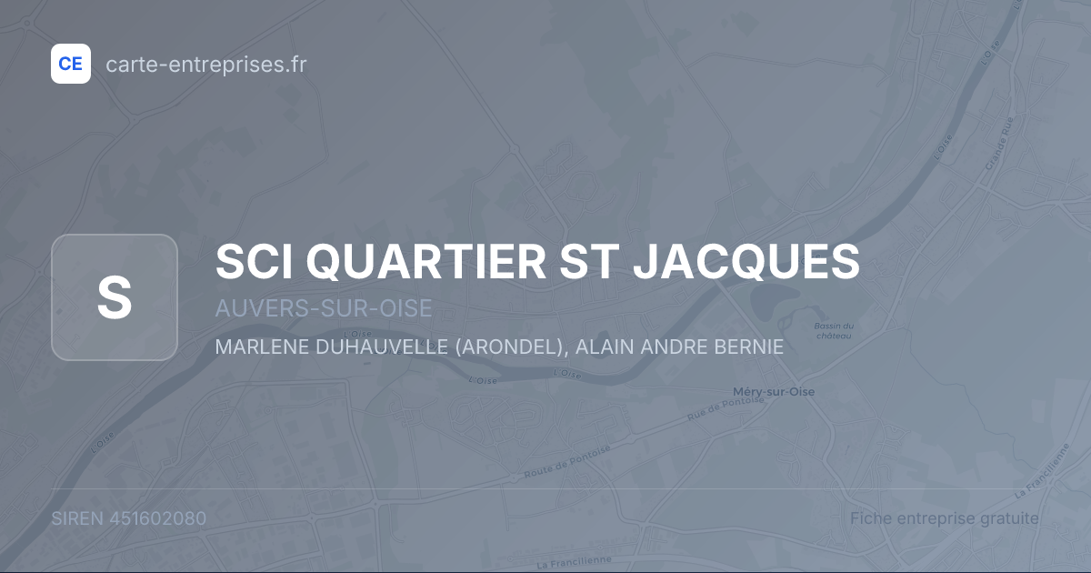 SCI QUARTIER ST JACQUES — 451602080 — fiche entreprise