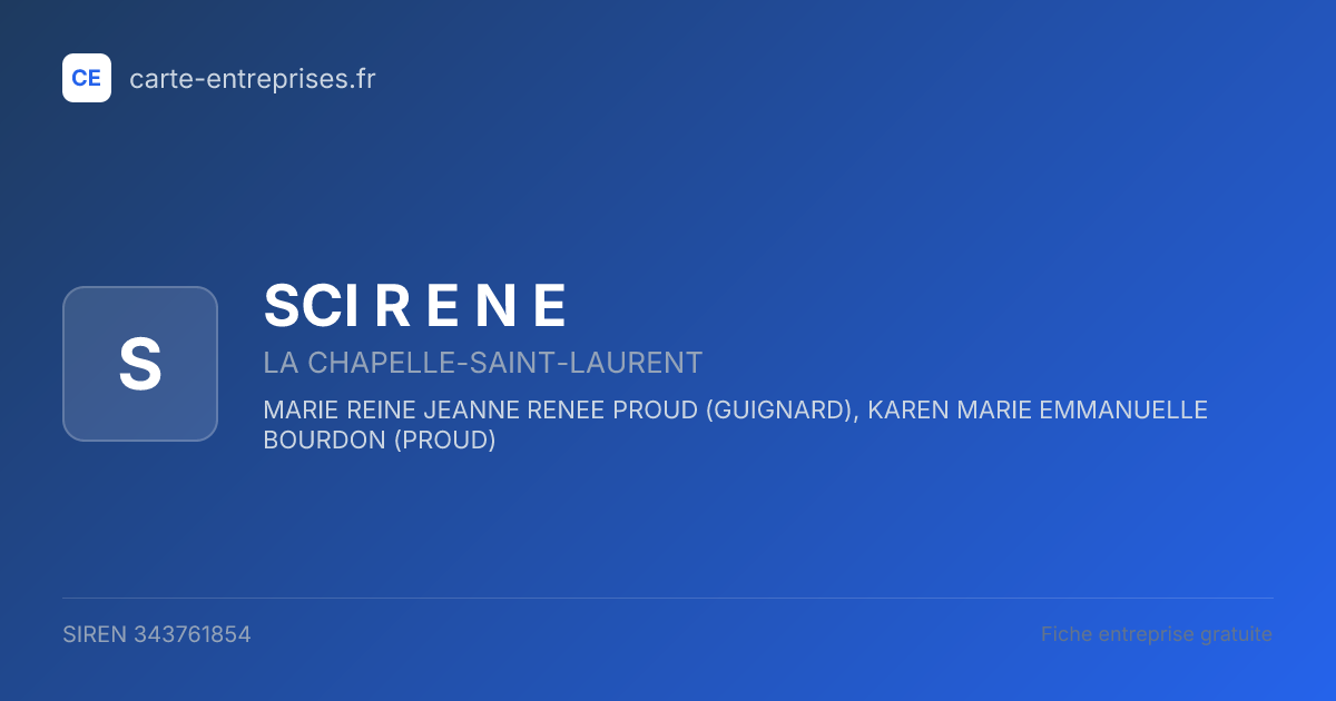 SCI R E N E — 343761854 — fiche entreprise