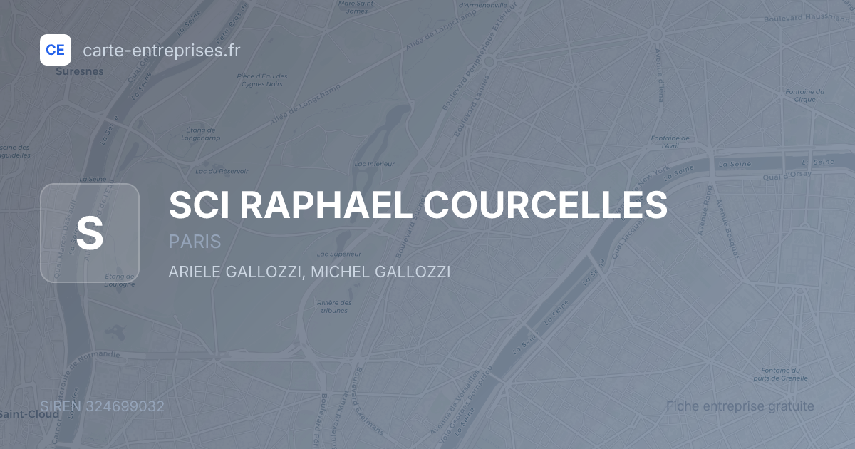 SCI RAPHAEL COURCELLES — 324699032 — fiche entreprise