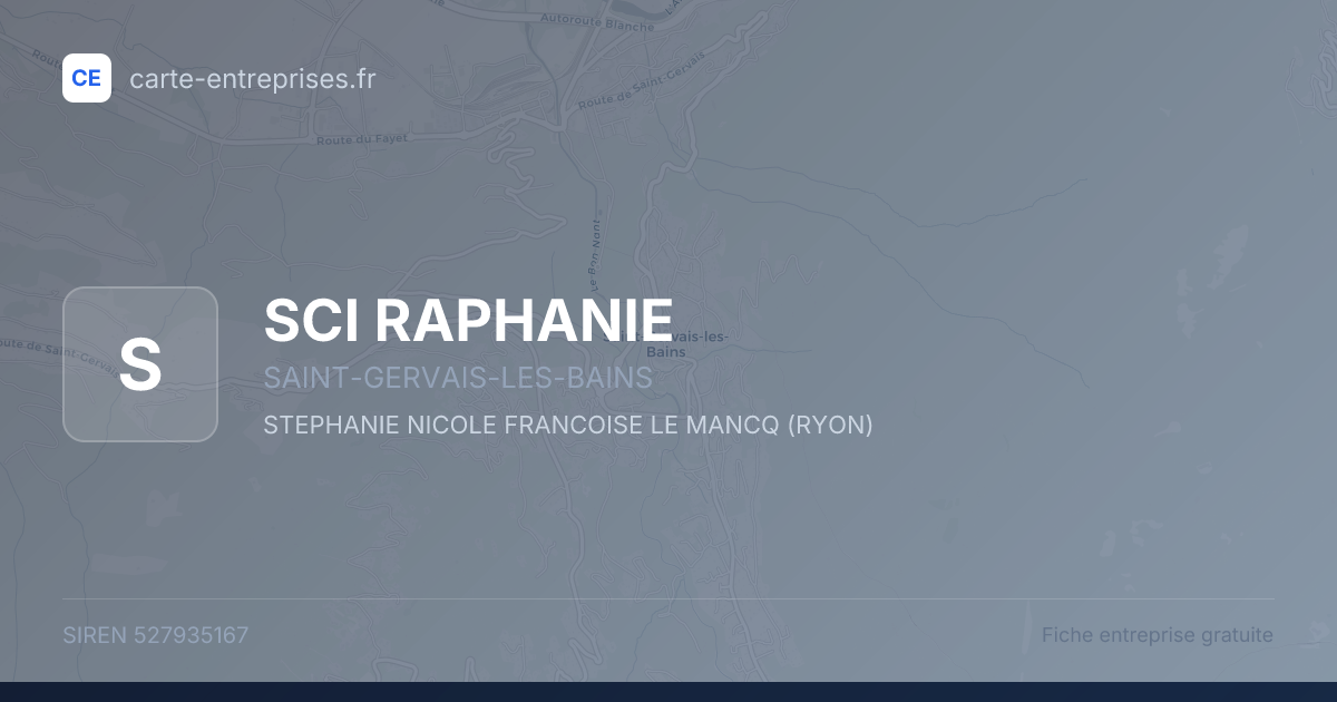 SCI RAPHANIE — 527935167 — fiche entreprise