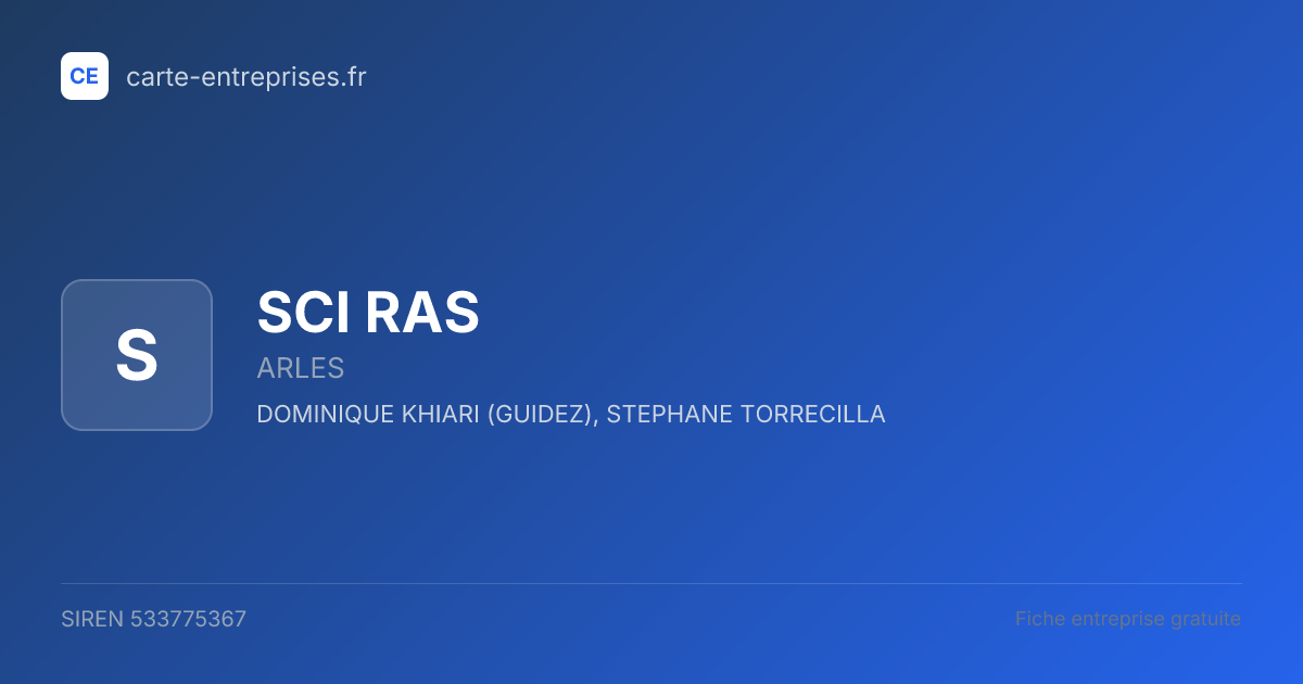 SCI RAS — 533775367 — fiche entreprise