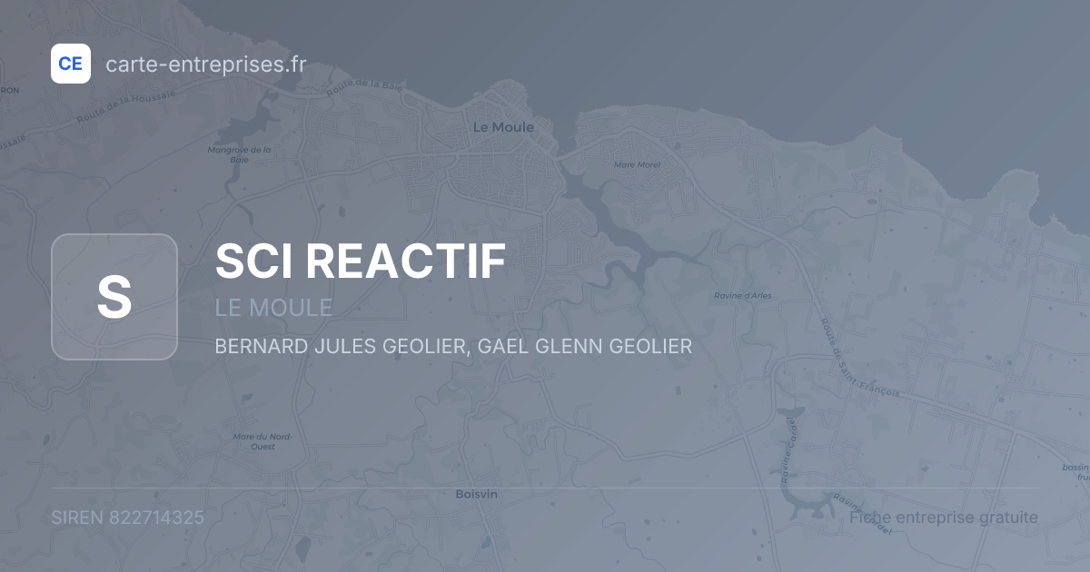 SCI REACTIF — 822714325 — fiche entreprise