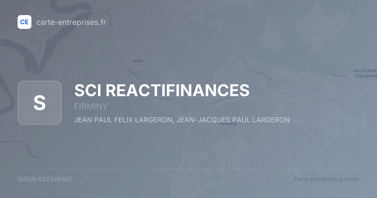 SCI REACTIFINANCES — 482348497 — fiche entreprise