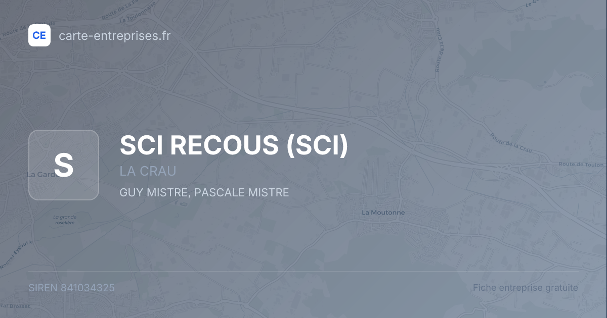 SCI RECOUS (SCI) — 841034325 — fiche entreprise