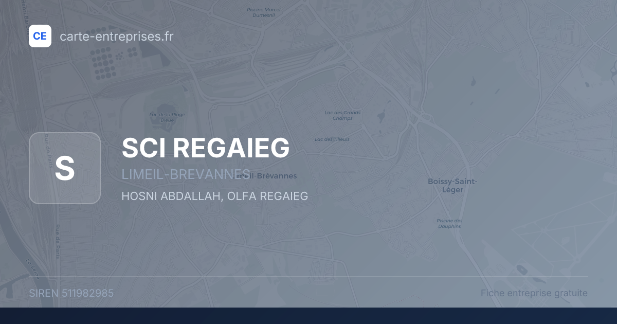 SCI REGAIEG — 511982985 — fiche entreprise
