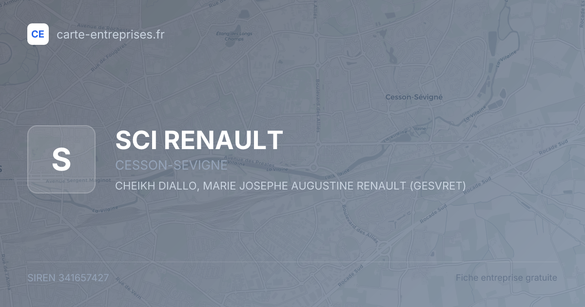 SCI RENAULT — 341657427 — fiche entreprise
