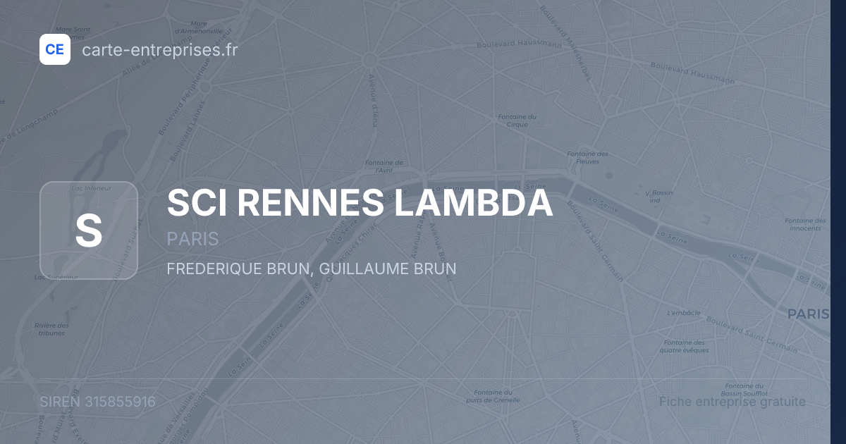 SCI RENNES LAMBDA — 315855916 — fiche entreprise