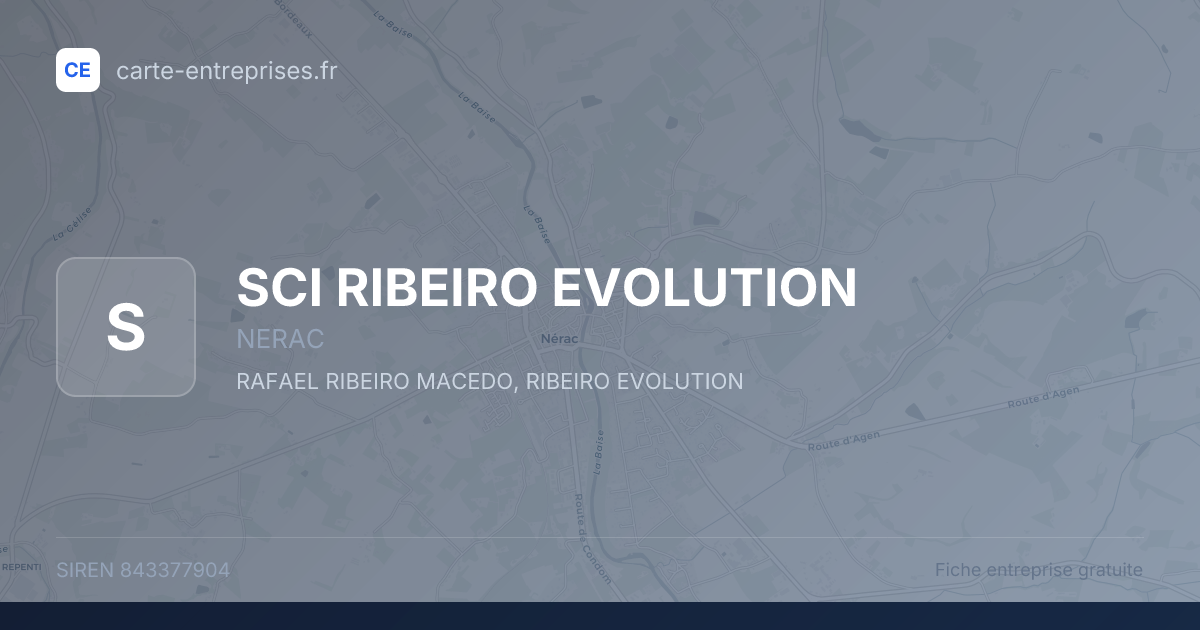 SCI RIBEIRO EVOLUTION — 843377904 — fiche entreprise
