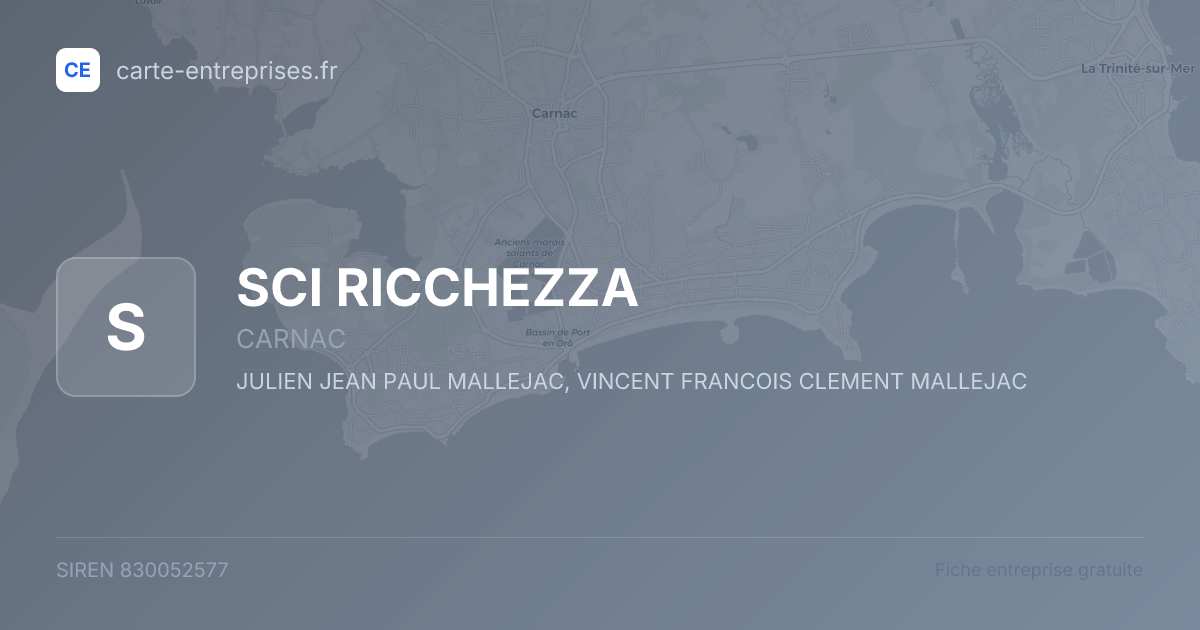 SCI RICCHEZZA — 830052577 — fiche entreprise