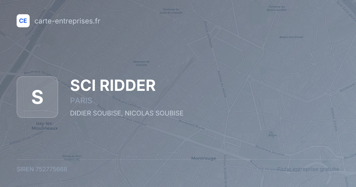 SCI RIDDER — 752775668 — fiche entreprise