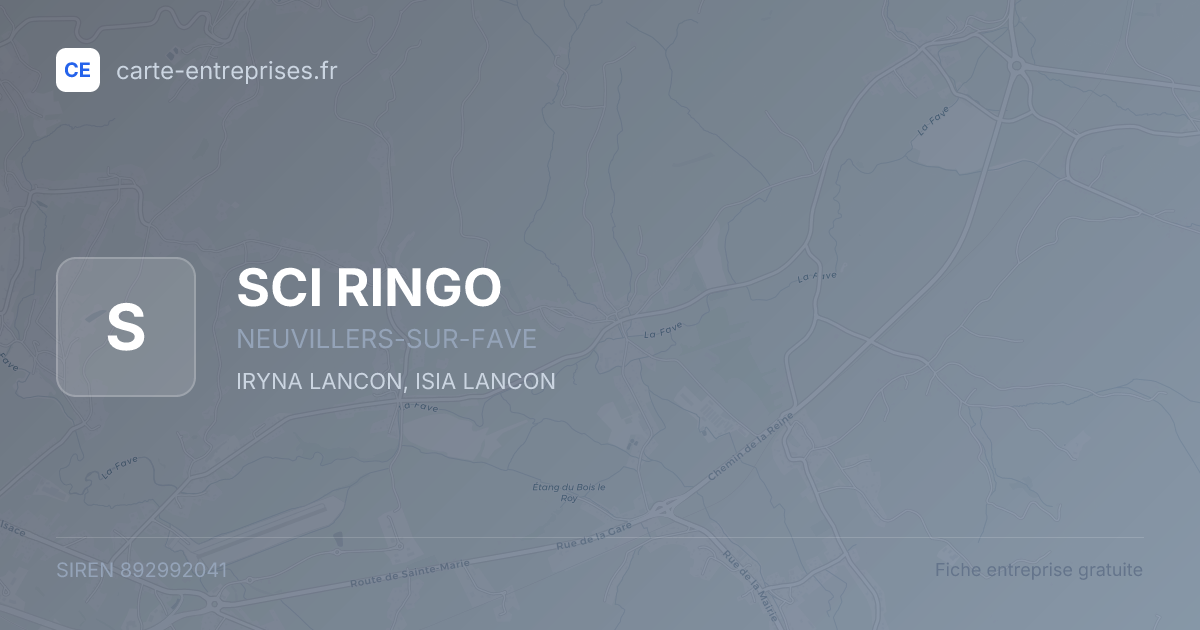 SCI RINGO — 892992041 — fiche entreprise