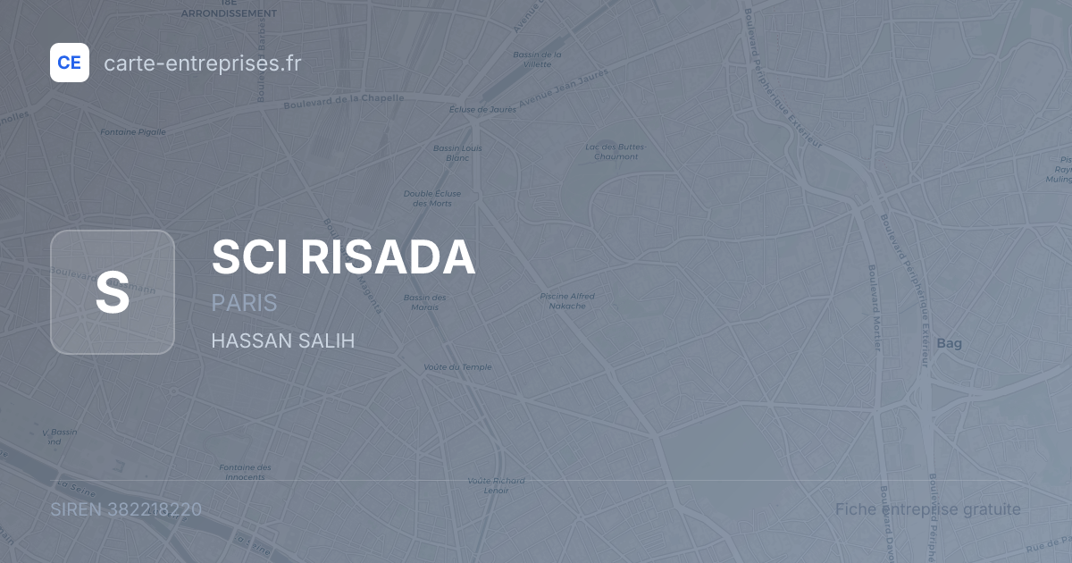 SCI RISADA — 382218220 — fiche entreprise