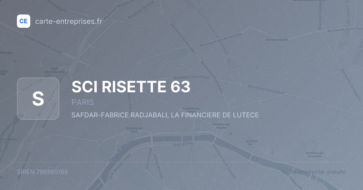 SCI RISETTE 63 — 798965166 — fiche entreprise