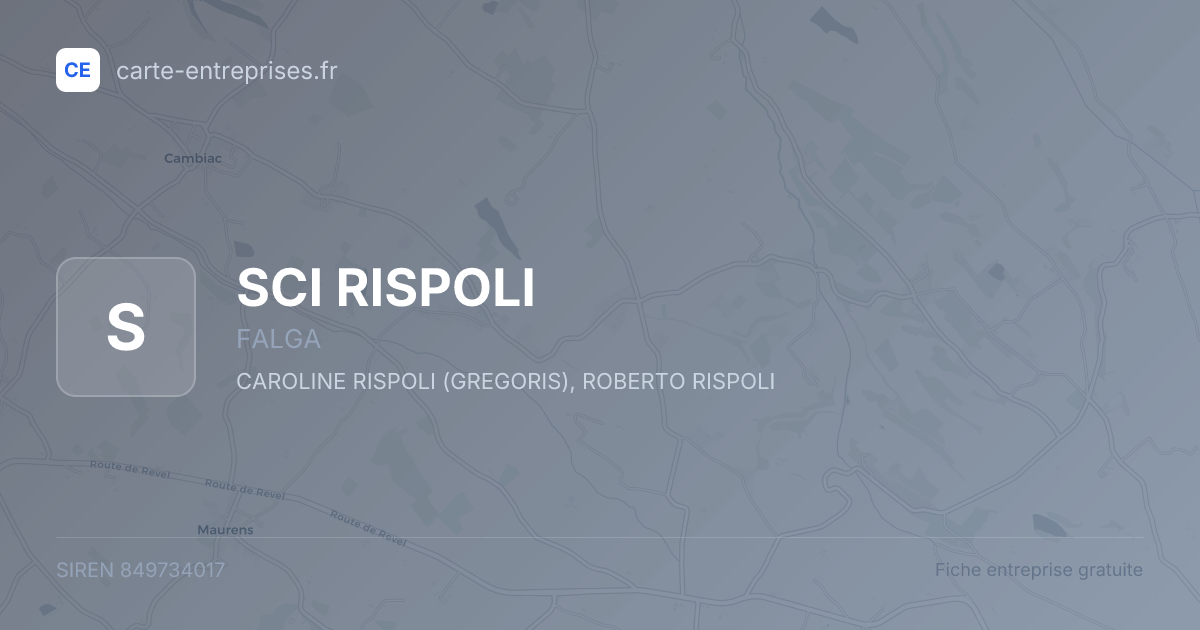 SCI RISPOLI — 849734017 — fiche entreprise
