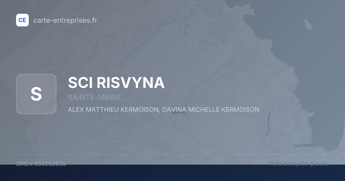 SCI RISVYNA — 850262635 — fiche entreprise