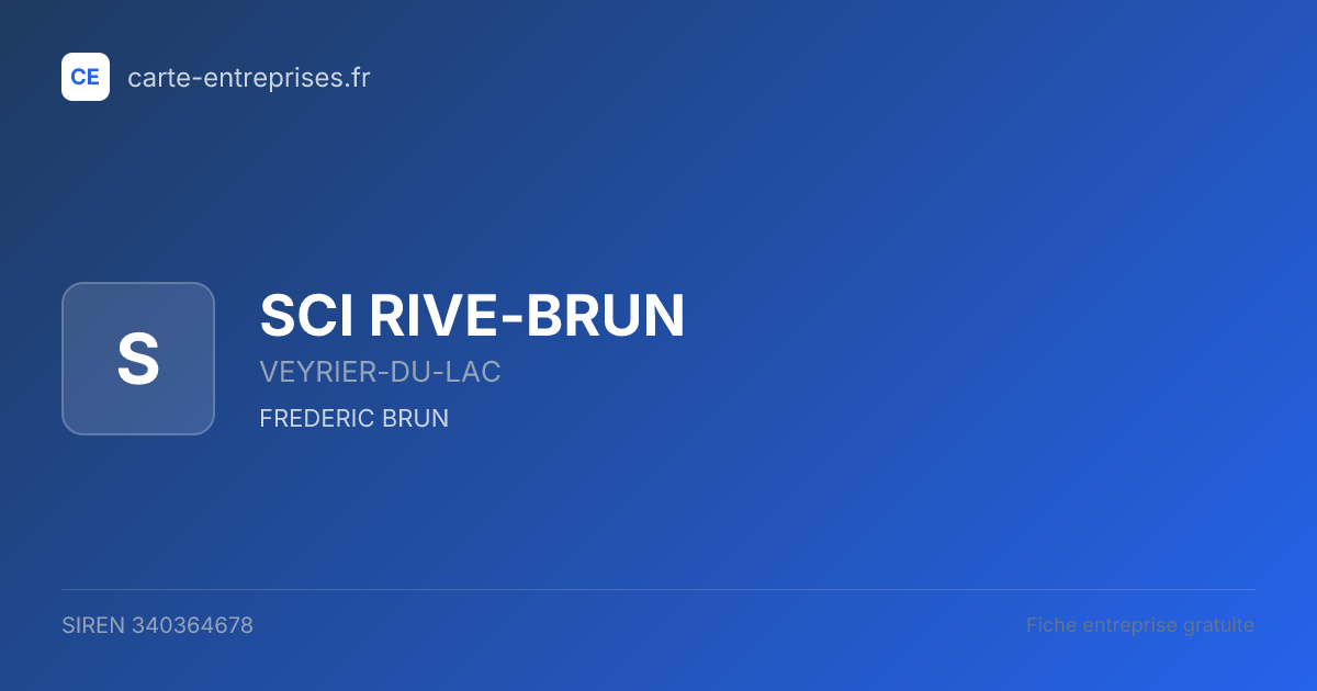 SCI RIVE-BRUN — 340364678 — fiche entreprise