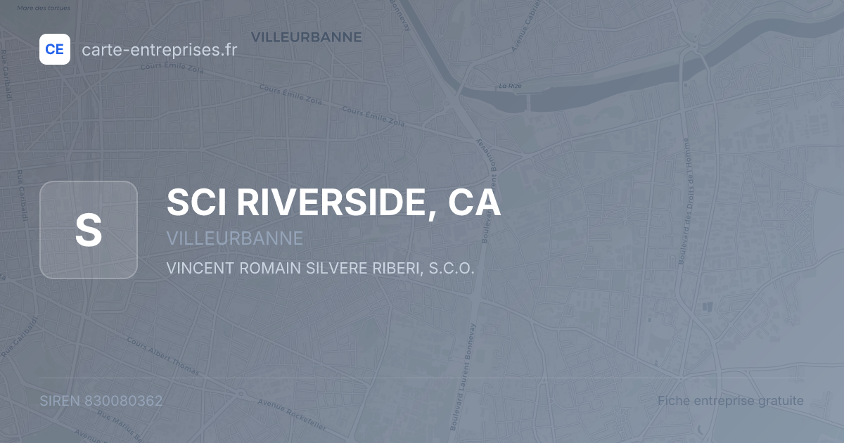 SCI RIVERSIDE, CA — 830080362 — fiche entreprise