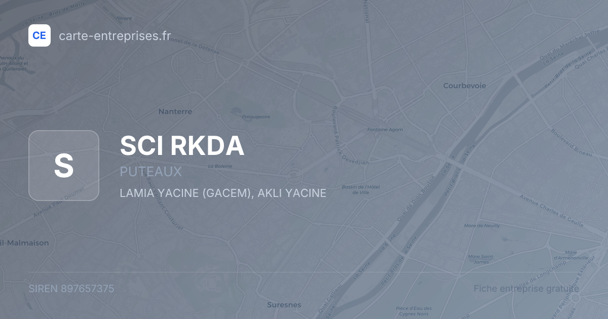 SCI RKDA — 897657375 — fiche entreprise