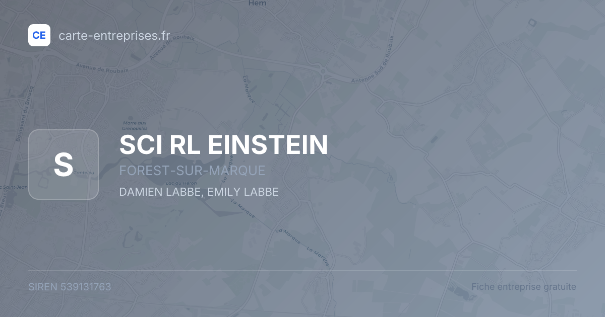 SCI RL EINSTEIN — 539131763 — fiche entreprise