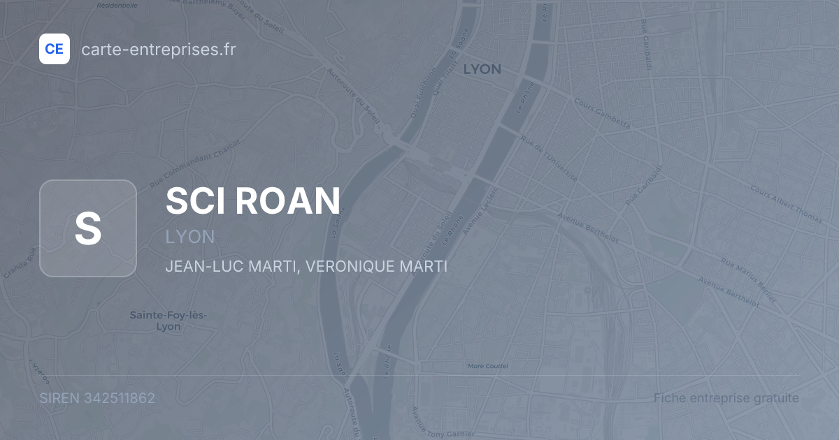 SCI ROAN — 342511862 — fiche entreprise