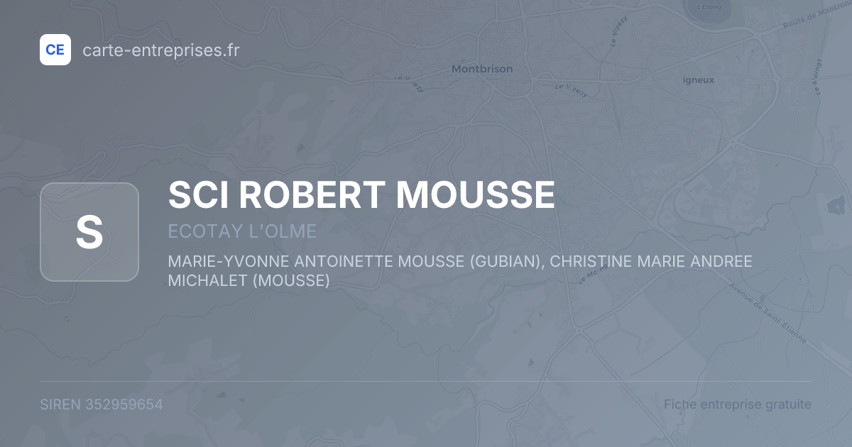 SCI ROBERT MOUSSE — 352959654 — fiche entreprise