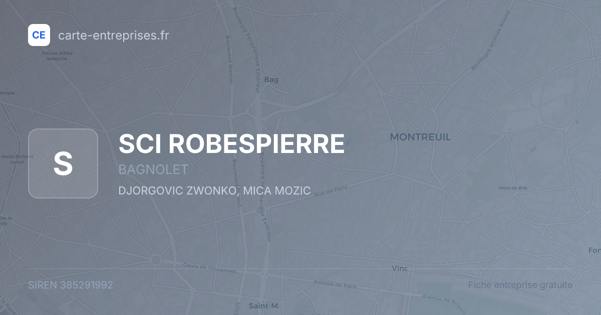 SCI ROBESPIERRE — 385291992 — fiche entreprise