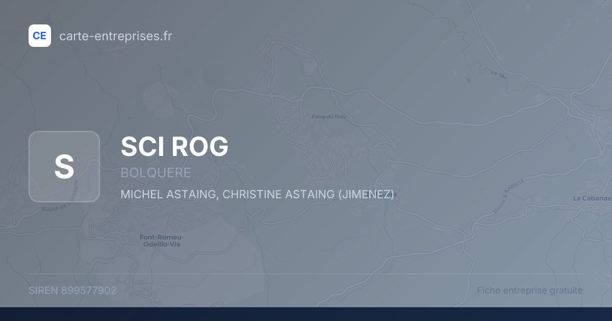 SCI ROG — 899577902 — fiche entreprise