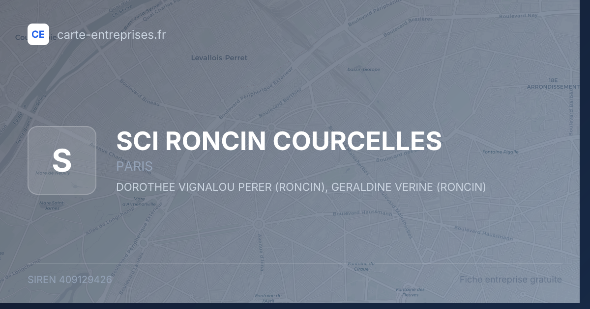 SCI RONCIN COURCELLES — 409129426 — fiche entreprise