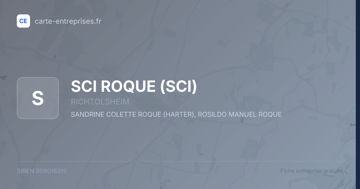SCI ROQUE (SCI) — 808016315 — fiche entreprise
