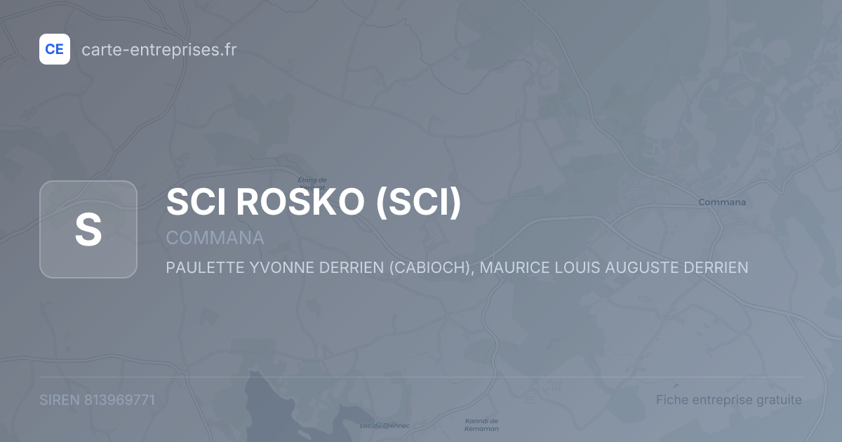 SCI ROSKO (SCI) — 813969771 — fiche entreprise