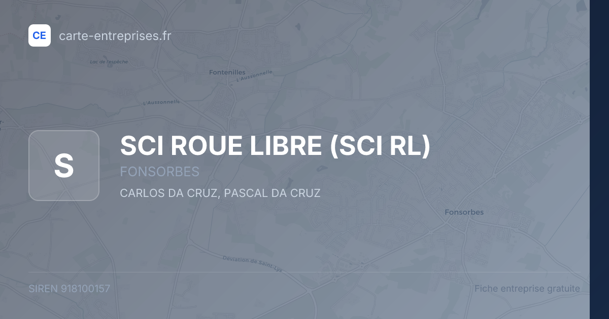 SCI ROUE LIBRE (SCI RL) — 918100157 — fiche entreprise