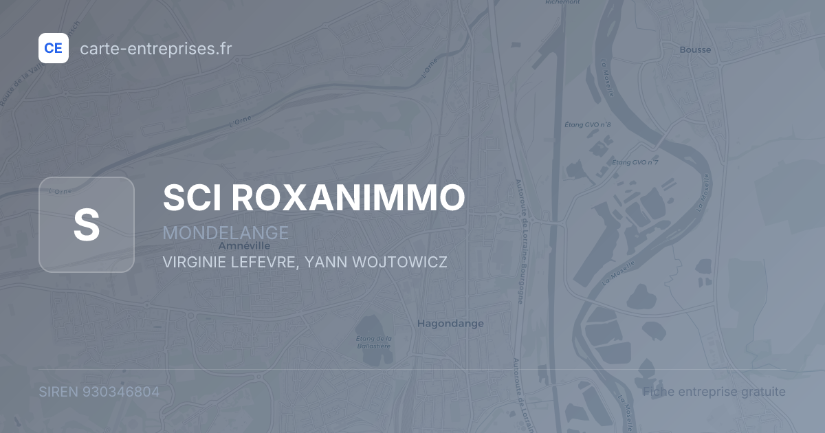 SCI ROXANIMMO — 930346804 — fiche entreprise