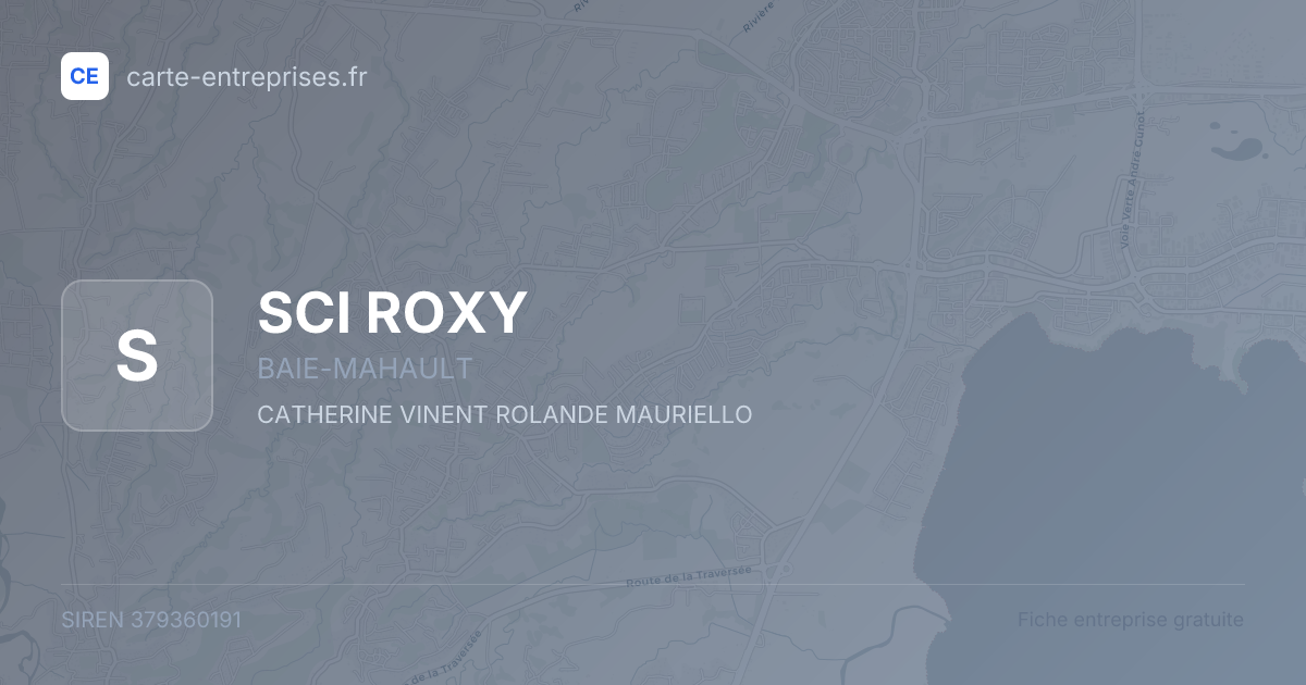 SCI ROXY — 379360191 — fiche entreprise