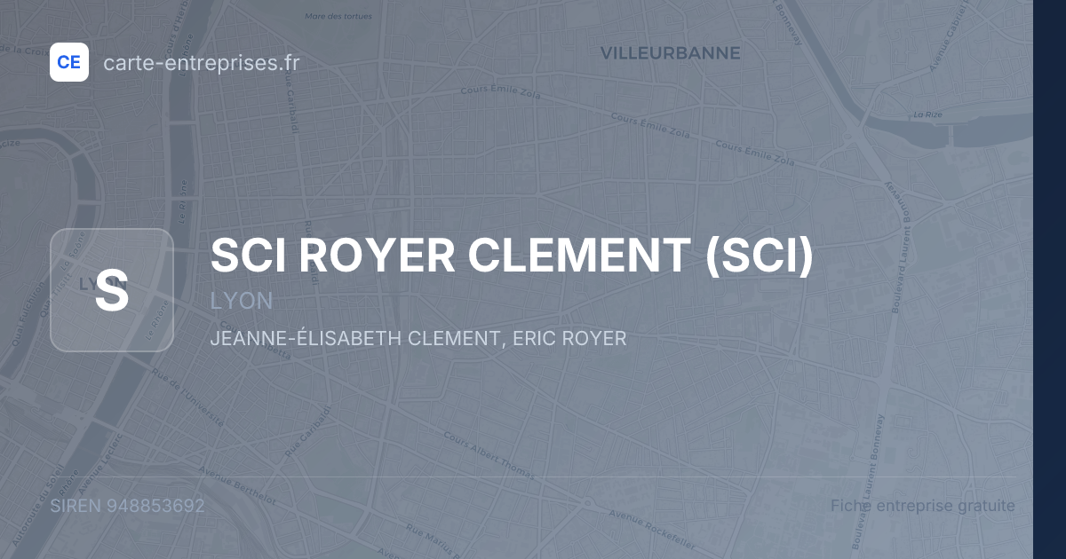 SCI ROYER CLEMENT (SCI) — 948853692 — fiche entreprise