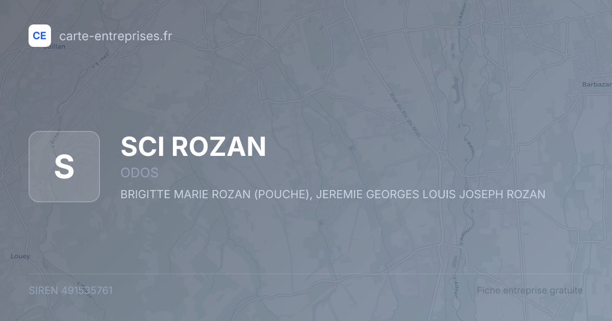 SCI ROZAN — 491535761 — fiche entreprise