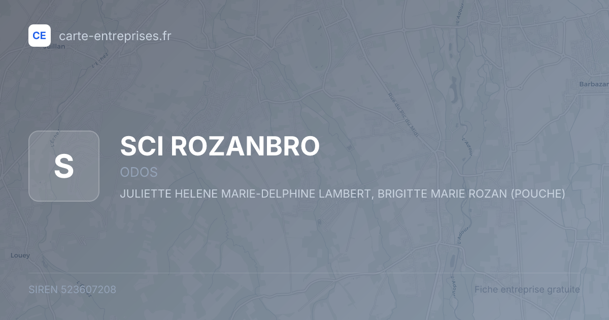 SCI ROZANBRO — 523607208 — fiche entreprise