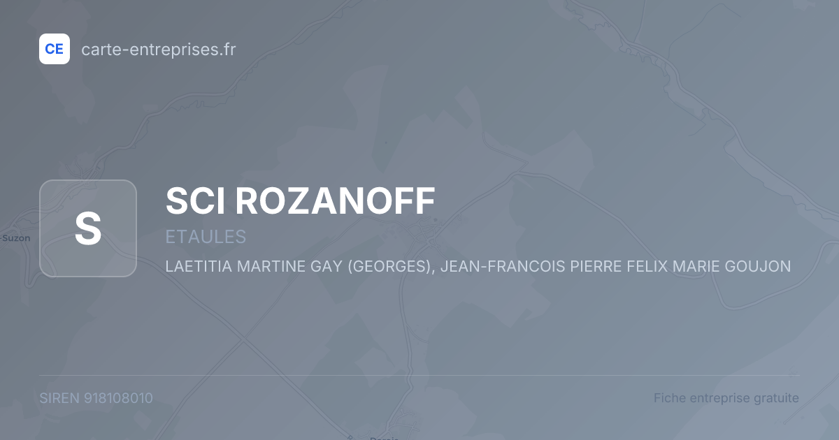SCI ROZANOFF — 918108010 — fiche entreprise
