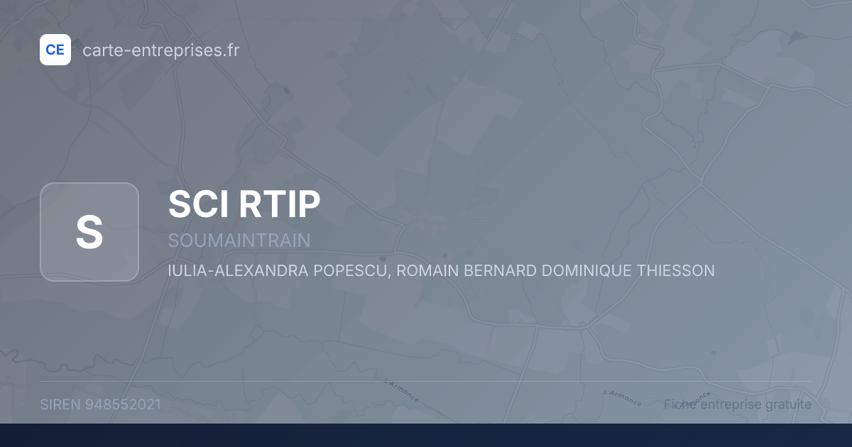 SCI RTIP — 948552021 — fiche entreprise