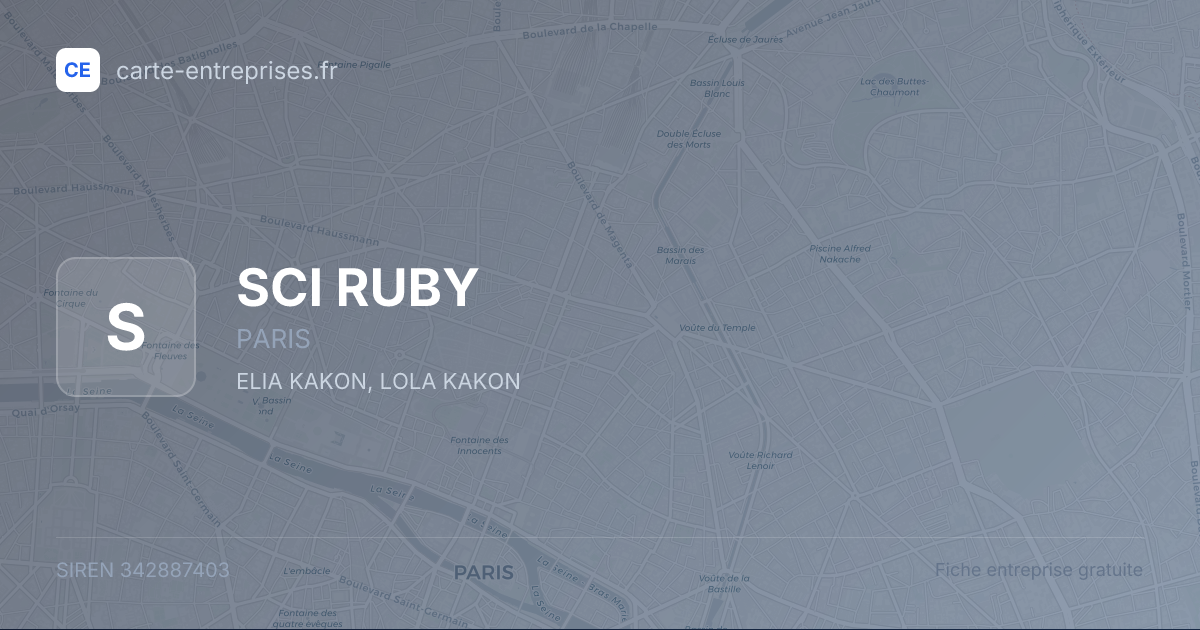 SCI RUBY — 342887403 — fiche entreprise