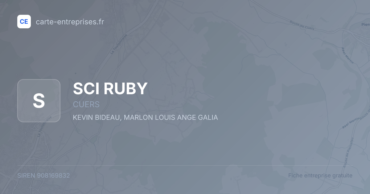 SCI RUBY — 908169832 — fiche entreprise
