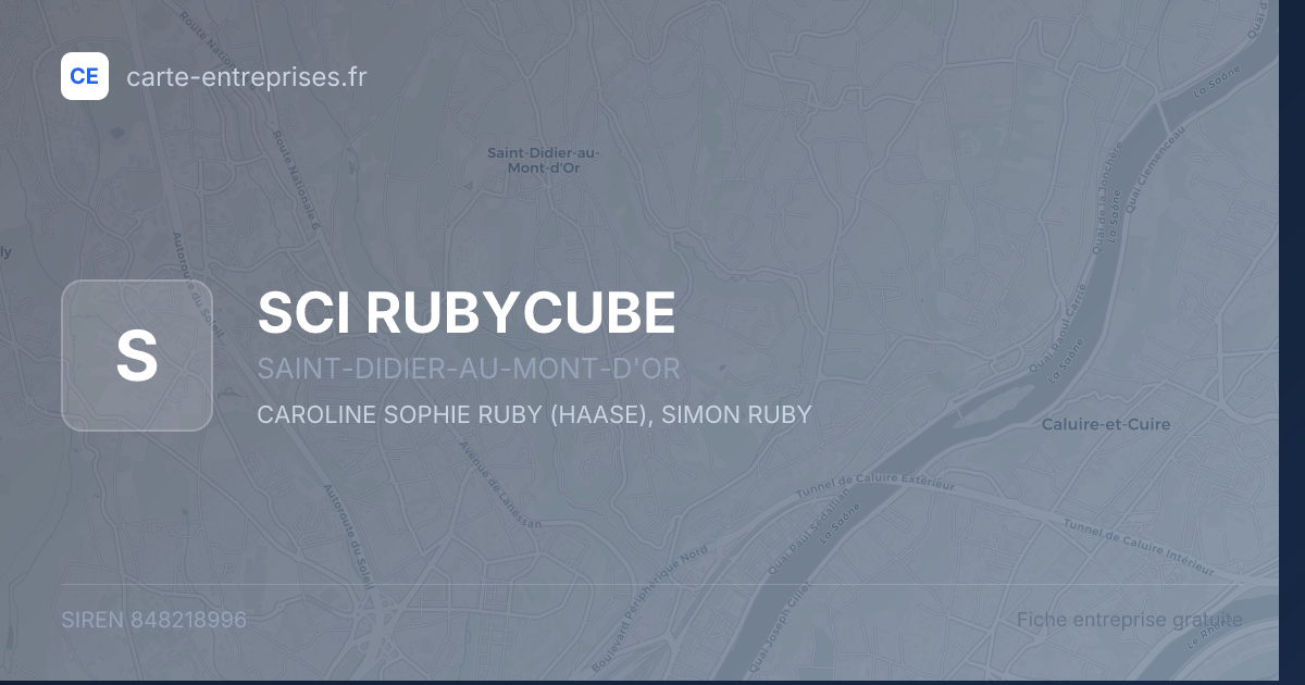 SCI RUBYCUBE — 848218996 — fiche entreprise