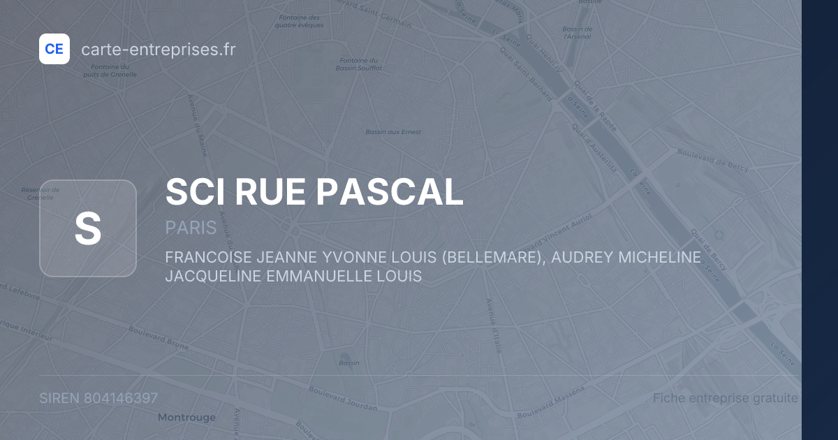 SCI RUE PASCAL — 804146397 — fiche entreprise