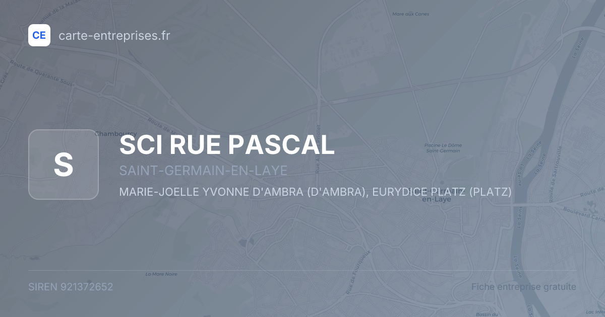 SCI RUE PASCAL — 921372652 — fiche entreprise