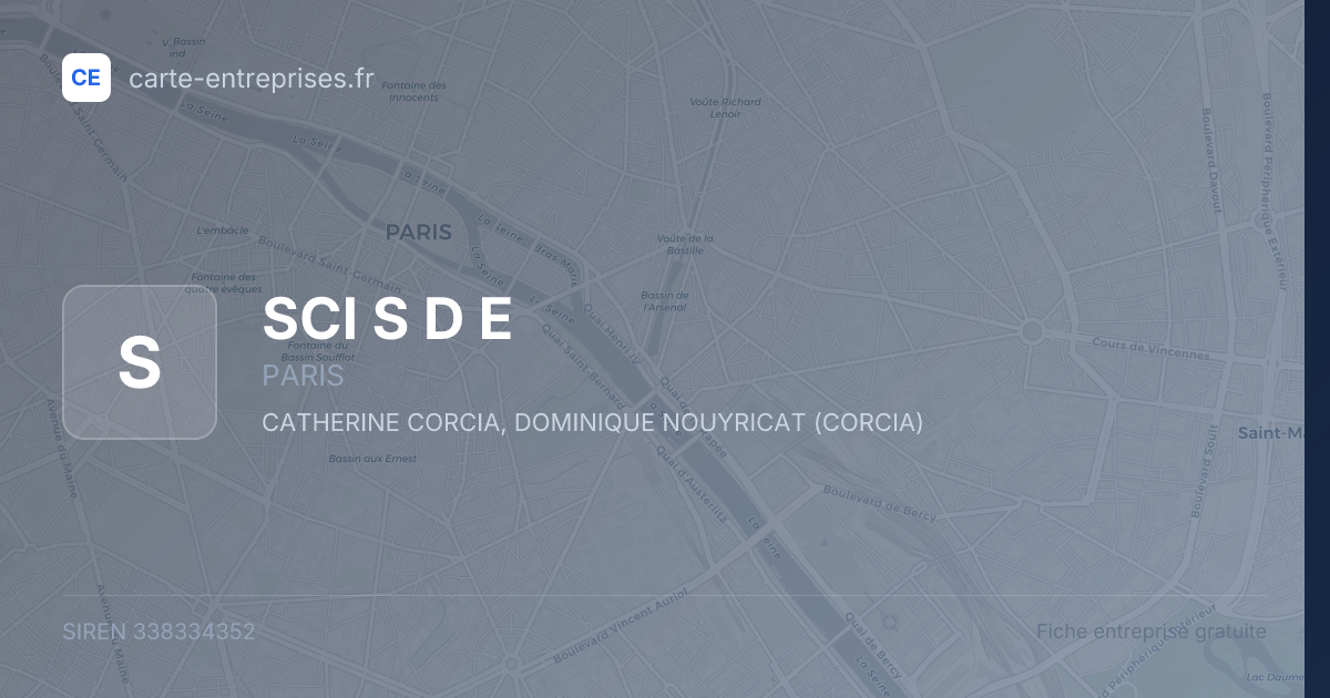 SCI S D E — 338334352 — fiche entreprise
