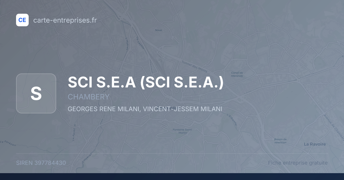 SCI S.E.A (SCI S.E.A.) — 397784430 — fiche entreprise