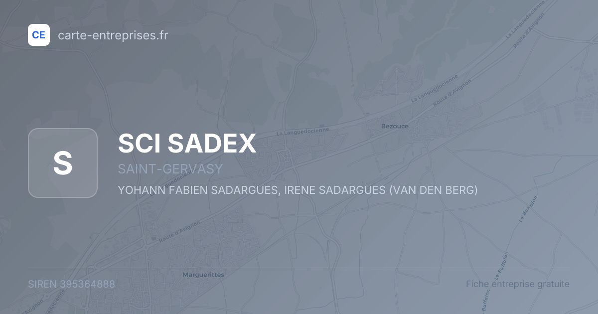 SCI SADEX — 395364888 — fiche entreprise