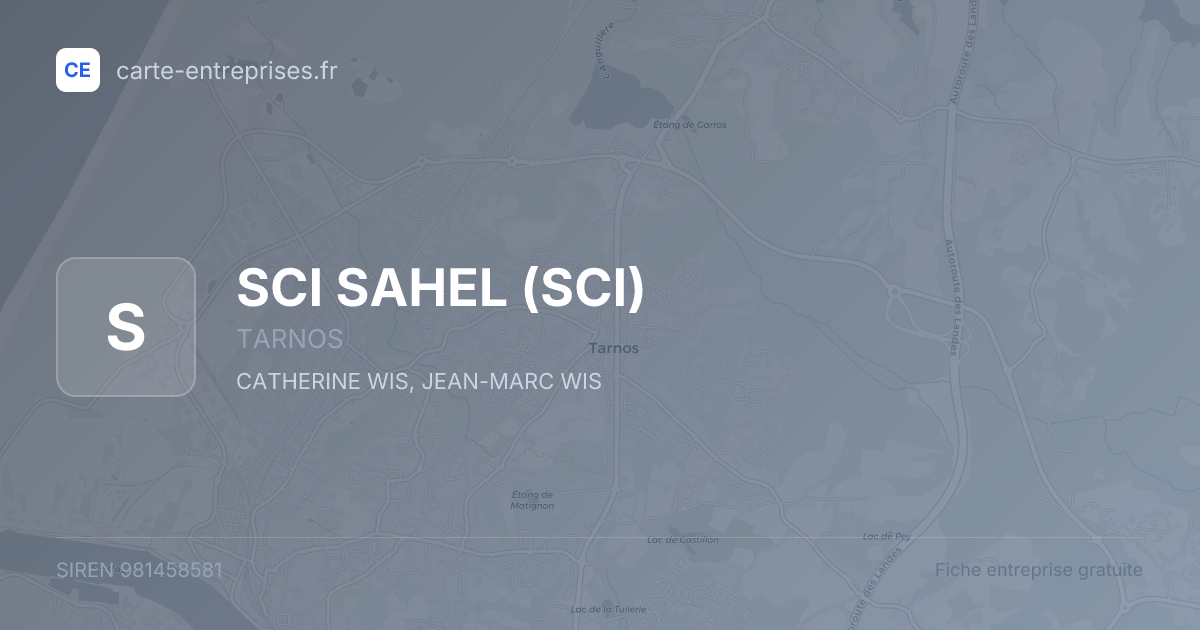SCI SAHEL (SCI) — 981458581 — fiche entreprise