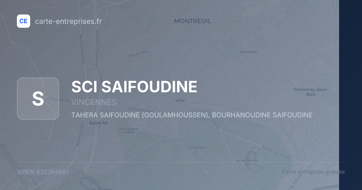 SCI SAIFOUDINE — 832364681 — fiche entreprise